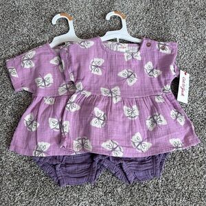 Bundle Set Cat & Jack Lavender Butterfly Dress Set